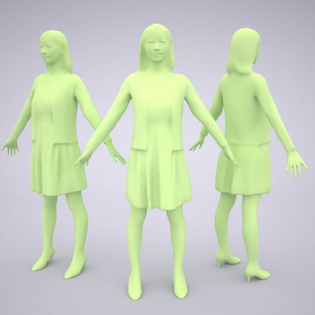 3D人モデルAポーズ　092_Aya