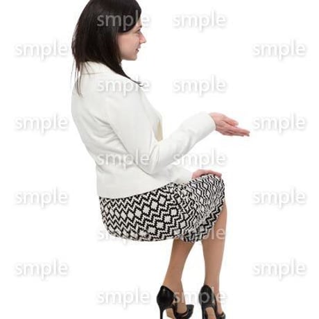 Cutout People　座る　外国人　KK_564