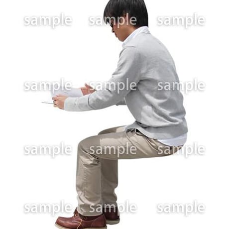 人物切抜き素材　座る人Ⅱ編　Q_509