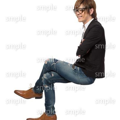 Cutout People　座る　男性　LL_138