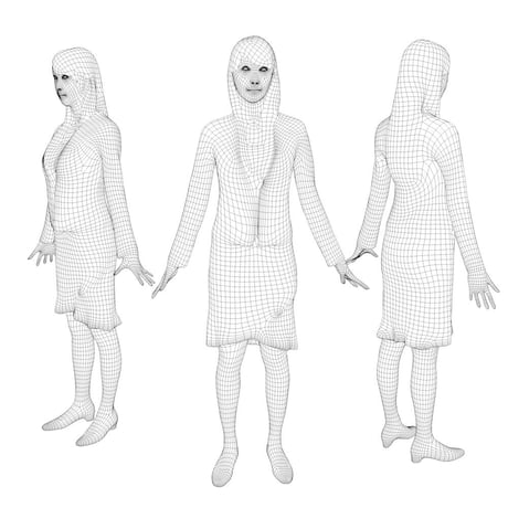 3D人モデルAポーズ　002_Rika