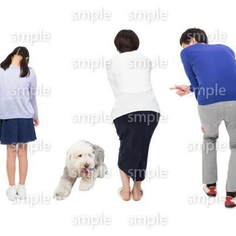 Cutout People　犬の散歩　II_495