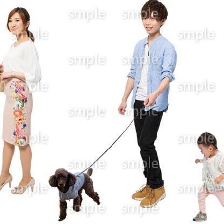 Cutout People　犬の散歩　II_452