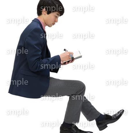 Cutout People　座る　男性　LL_108