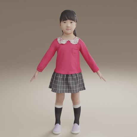 3D人モデルAポーズ　241_Emi