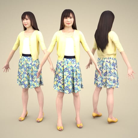 3D人モデルAポーズ　080_Yui