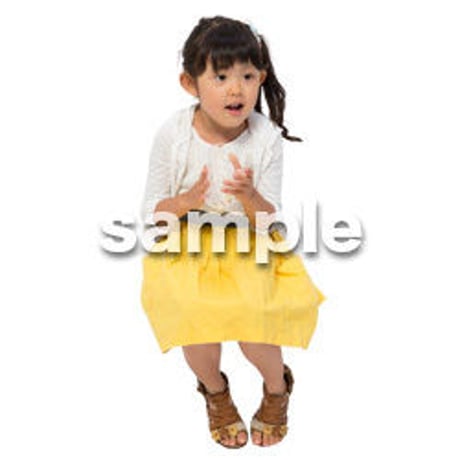 Cutout People　座る　子供　KK_481
