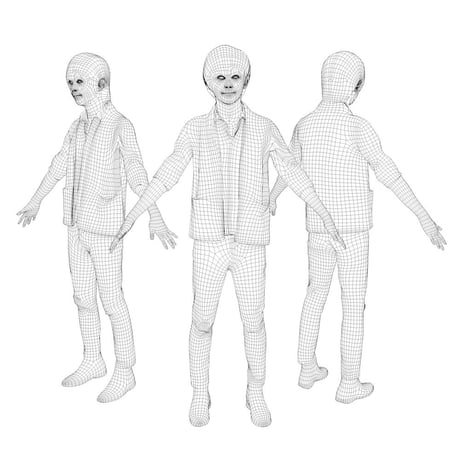 3D人モデルAポーズ　082_Ren