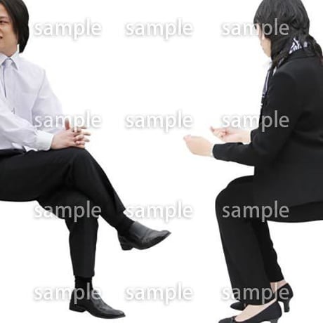 人物切抜き素材　座る人Ⅱ編　Q_014