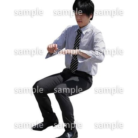 人物切抜き素材　座る人Ⅱ編　Q_393