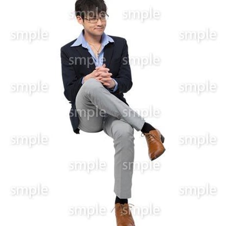 Cutout People　座る　男性　LL_086