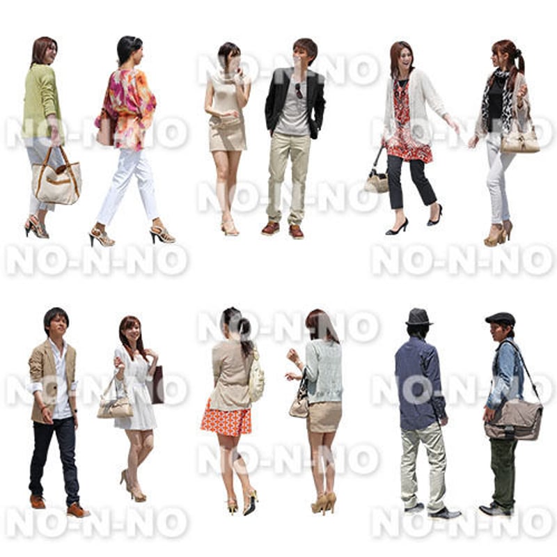 【 ちーあん 】 切抜きセット 人物切抜きセット☆若者ペア 1_set057 | NO-N-NO 人物切り抜き素材と3D