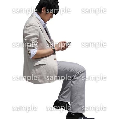 人物切抜き素材　座る人Ⅱ編　Q_422
