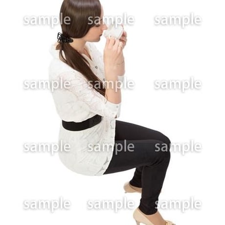 Cutout People　鳥瞰　座る女性 　FF_469