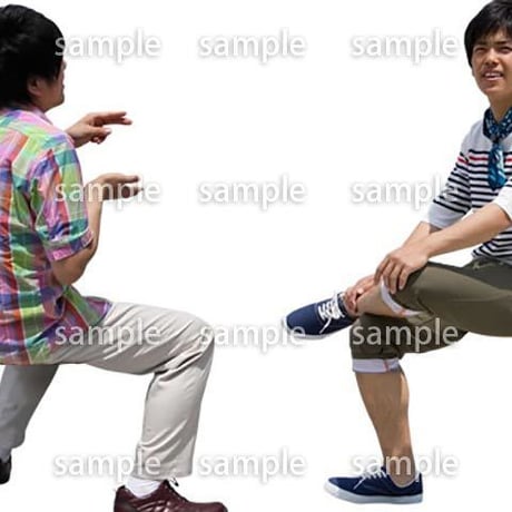 人物切抜き素材　座る人Ⅱ編　Q_073