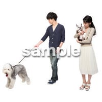 Cutout People　犬の散歩　II_477