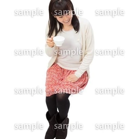 Cutout People　鳥瞰　座る女性 　FF_496
