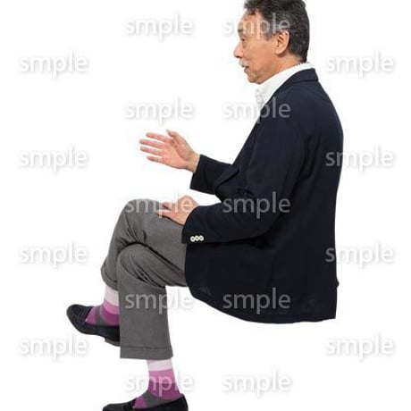 Cutout People　座る　男性　LL_504