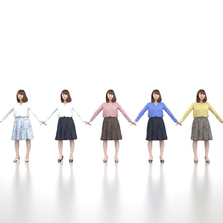 3D人モデルAポーズ　012_Kana