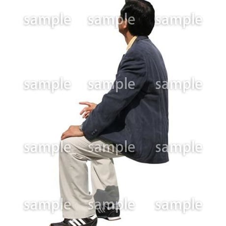人物切抜き素材　座る人編　H_265