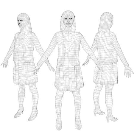 3D人モデルAポーズ　092_Aya