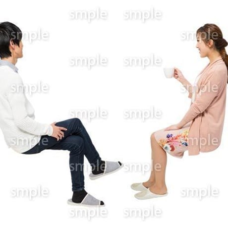 Cutout People　アットホーム　座る　II_383