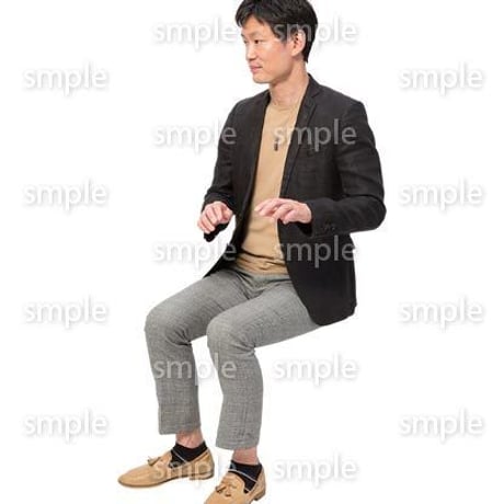 Cutout People　座る　男性　LL_172