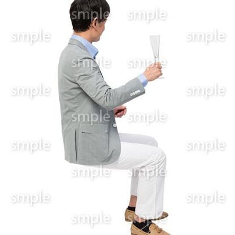 Cutout People　座る　男性　LL_238