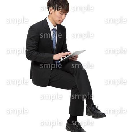 Cutout People　座る　男性　LL_052