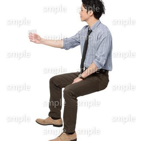 Cutout People　座る　男性　LL_273