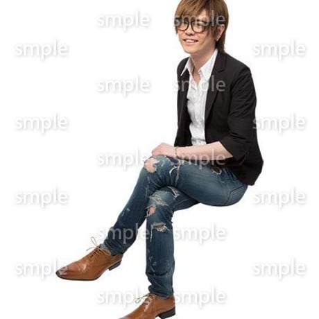 Cutout People　座る　男性　LL_137