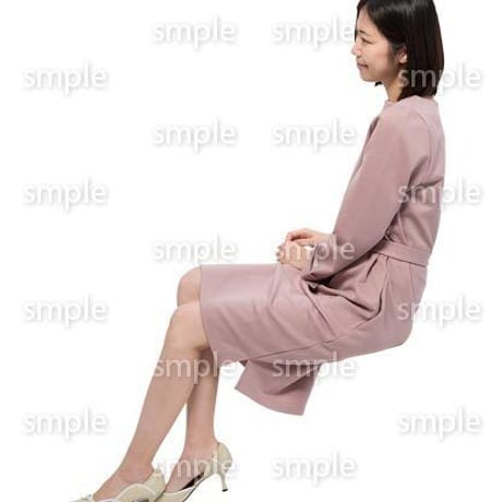 Cutout People　座る女性　KK_073