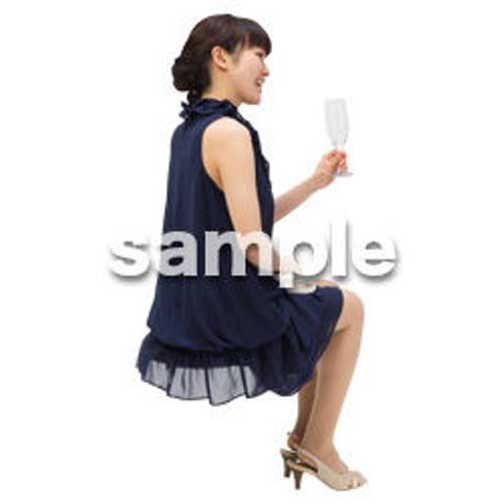 Cutout People　パーティー座る人　DD_488