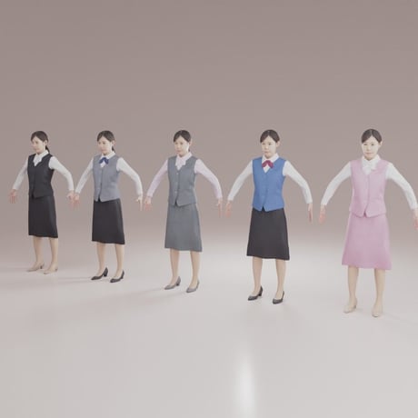 3D人モデルAポーズ　162_Mari
