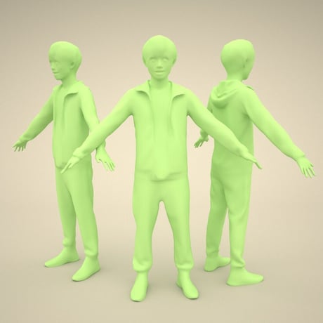 3D人モデルAポーズ　040_Toru
