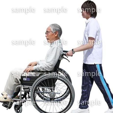 人物切抜き素材　シニア介護編　S_058