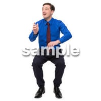 Cutout People　座る　外国人男性　LL_561