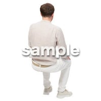 Cutout People　座る　外国人男性　LL_595