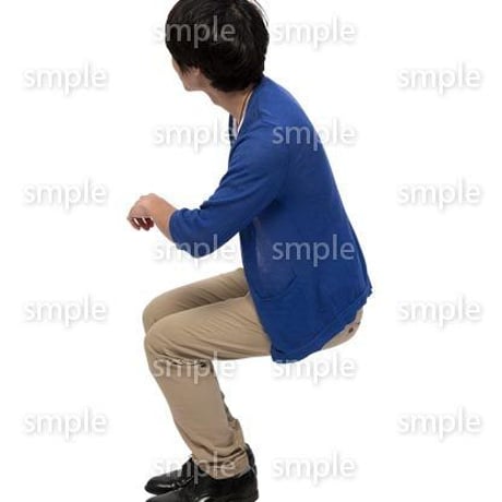 Cutout People　座る　男性　LL_373