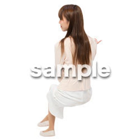 Cutout People　座る女性　KK_085