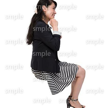 Cutout People　座る女性　KK_138