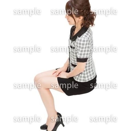 Cutout People　鳥瞰　座る女性 　FF_443