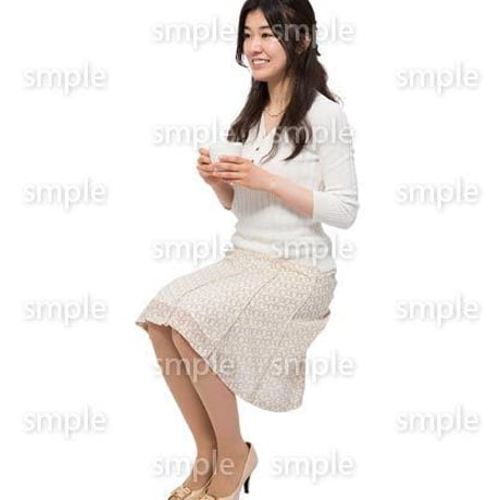 Cutout People　座る女性　KK_167