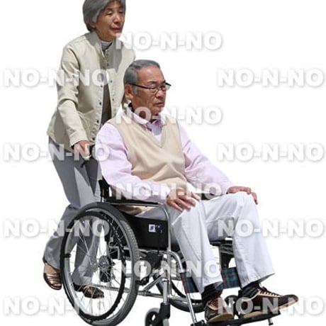 人物切抜きセット☆シニア介護・車いす　1_set042