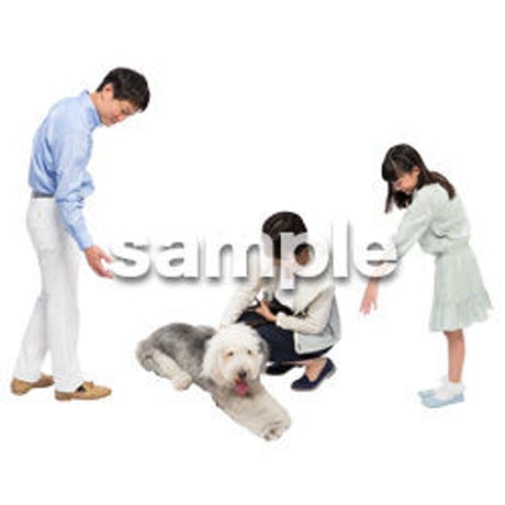 Cutout People　犬の散歩　II_464