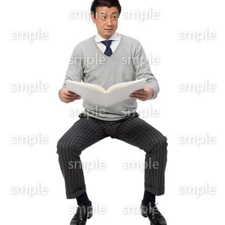 Cutout People　座る　男性　LL_256