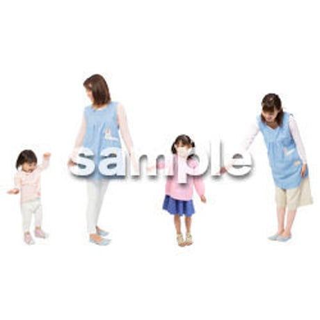 Cutout People　保育士と子供　GG_491