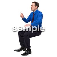 Cutout People　座る　外国人男性　LL_562