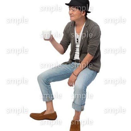 Cutout People　座る　男性　LL_327