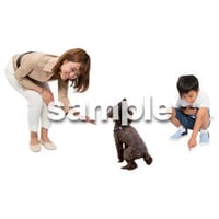 Cutout People　犬の散歩　II_481